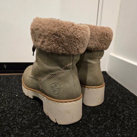 Rieker Fall/Winter Green Lace Up Ankle Boot - Womens 8 - Picture 9 of 9